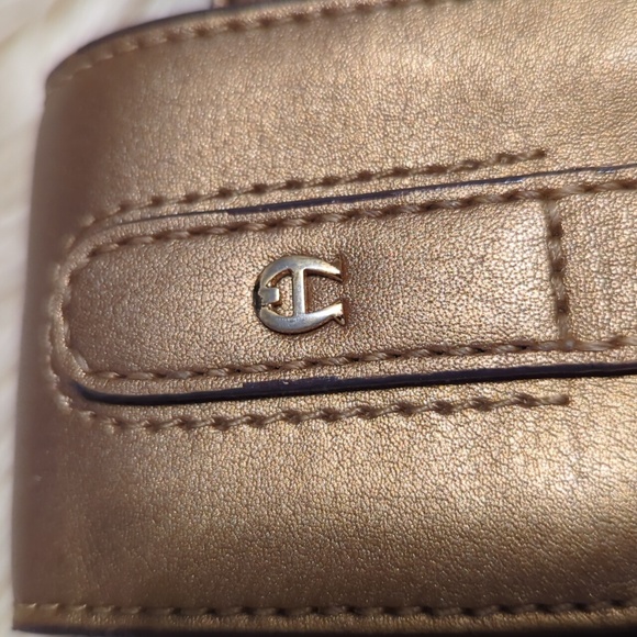 Etienne Aigner 100% Rattan with Bronze Trim Tote Bag 15” x 9” - Picture 2 of 12